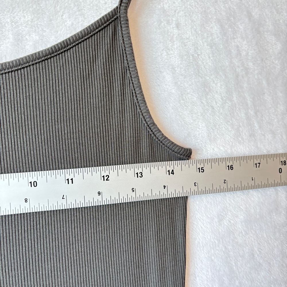 SKIMS womens Gray ribbed casual scoop neck tank sleeveless Mini Dress size large - Picture 3 of 6